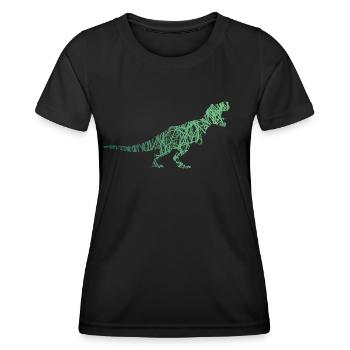 T-Rex Dino Kritzelei Farben Tyrannosaurus Rex - Frauen Funktions-T-Shirt - Schwarz - Vorne - AI Model Female 172 light (172cm)