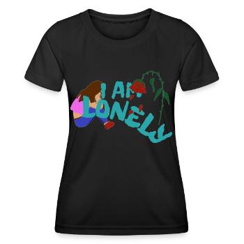 Ich bin einsam, traurig - Frauen Funktions-T-Shirt - Schwarz - Vorne - AI Model Female 172 light (172cm)