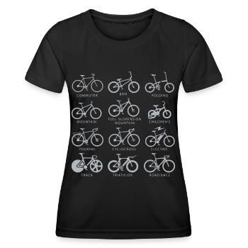 Vélos velos velos velo cycliste cyclisme - T-shirt sport Femme - noir - Devant - AI Model Female 172 light (172cm)