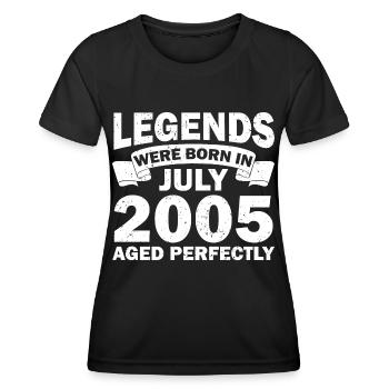 17ème Anniversaire Juillet Vintage 2005 Idée Cadeau - T-shirt sport Femme - noir - Devant - AI Model Female 172 light (172cm)