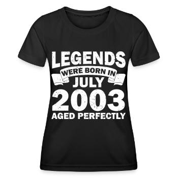 19. Geburtstag Juli Jahrgang 2003 Geschenkidee - Frauen Funktions-T-Shirt - Schwarz - Vorne - AI Model Female 172 light (172cm)