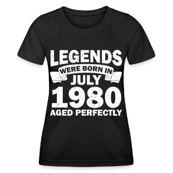 42ème anniversaire Juillet né 1980 Idée cadeau - T-shirt sport Femme - noir - Devant - AI Model Female 172 light (172cm)