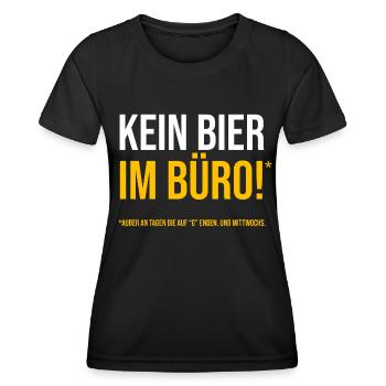 Büro Regel: Kein Bier im Büro - Frauen Funktions-T-Shirt - Schwarz - Vorne - AI Model Female 172 light (172cm)