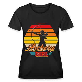 Archer Archer Archer Bow Sport - T-shirt sport Femme - noir - Devant - AI Model Female 172 light (172cm)