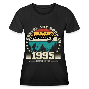 Januar 1995. Geburtstagsgeschenk Januar 1995. - Frauen Funktions-T-Shirt - Schwarz - Vorne - AI Model Female 172 light (172cm)