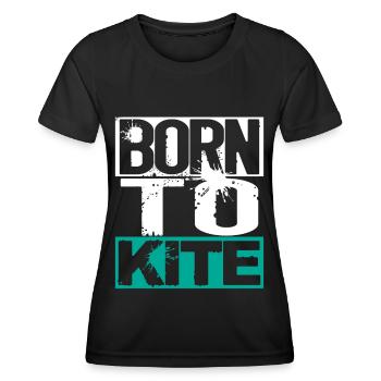 Né pour cerf-volant - T-shirt sport Femme - noir - Devant - AI Model Female 172 light (172cm)