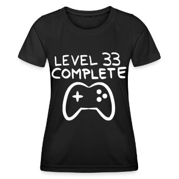 Level 33 completed birthday vector white - Women's Functional T-Shirt - black - Front - AI Model Female 172 light (172cm)