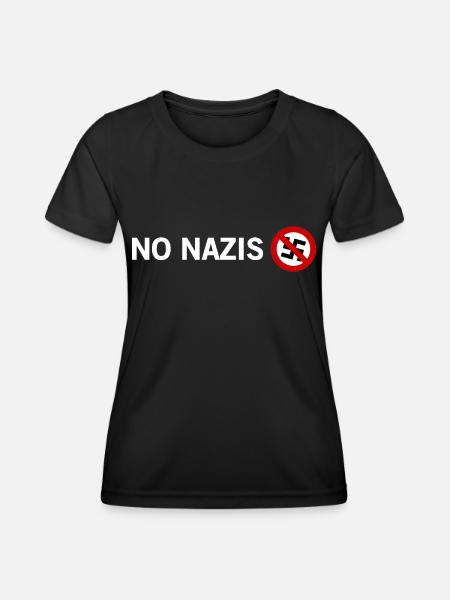 No Nazis - Frauen Funktions-T-Shirt - Schwarz