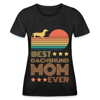 Best Dachshund Dachshund Teckel Mama Mother - Women's Functional T-Shirt - black - Front - AI Model Female 172 light (172cm)