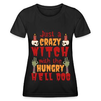 Hunde Halloween Kostüm Hund Spruch - Frauen Funktions-T-Shirt - Schwarz - Vorne - AI Model Female 172 light (172cm)