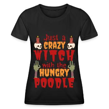 Caniche Halloween Costume Chien Dicton - T-shirt sport Femme - noir - Devant - AI Model Female 172 light (172cm)