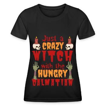 Dalmatian Halloween Costume Dog Saying - Women's Functional T-Shirt - black - Front - AI Model Female 172 light (172cm)