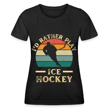 Eishockey spielen für Eishockey Liebhaber vintage - Frauen Funktions-T-Shirt - Schwarz - Vorne - AI Model Female 172 light (172cm)