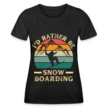 Snowboard Snowboard avec Snowboard rétro - T-shirt sport Femme - noir - Devant - AI Model Female 172 light (172cm)