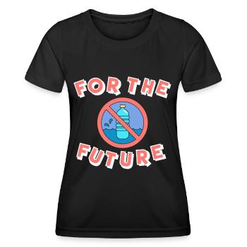 Naturschutz Plastik Klimawandel - Frauen Funktions-T-Shirt - Schwarz - Vorne - AI Model Female 172 light (172cm)