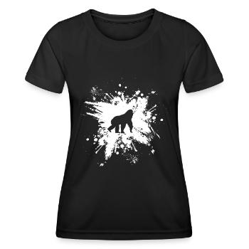 Affe - Frauen Funktions-T-Shirt - Schwarz - Vorne - AI Model Female 172 light (172cm)
