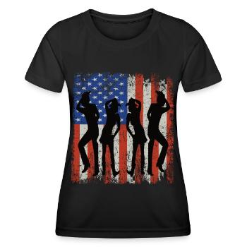 Linedance Country Western Tanzen Countrymusik - Frauen Funktions-T-Shirt - Schwarz - Vorne - AI Model Female 172 light (172cm)