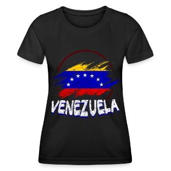 Drapeau du Venezuela - T-shirt sport Femme - noir - Devant - AI Model Female 172 light (172cm)