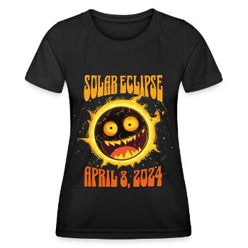 Solar Eclipse April 8, 2024 Total Solar Eclipse - Women's Functional T-Shirt - black - Front - AI Model Female 172 light (172cm)