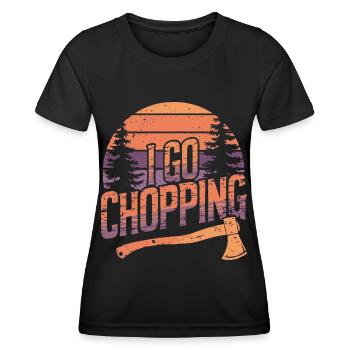 Lumberjack Wood Chopping Tree Cutter - Women's Functional T-Shirt - black - Front - AI Model Female 172 light (172cm)
