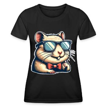Hamster - Frauen Funktions-T-Shirt - Schwarz - Vorne - AI Model Female 172 light (172cm)