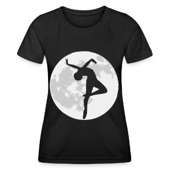 Tänzerin vor einem Vollmond - Frauen Funktions-T-Shirt - Schwarz - Vorne - AI Model Female 172 light (172cm)