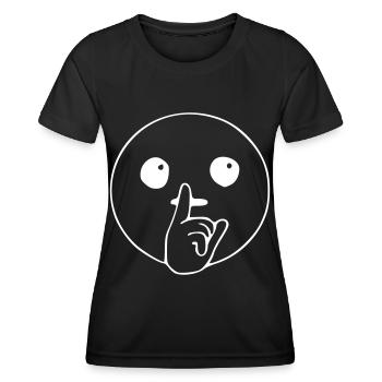 Emoji Leise Skizze weiß - Frauen Funktions-T-Shirt - Schwarz - Vorne - AI Model Female 172 light (172cm)