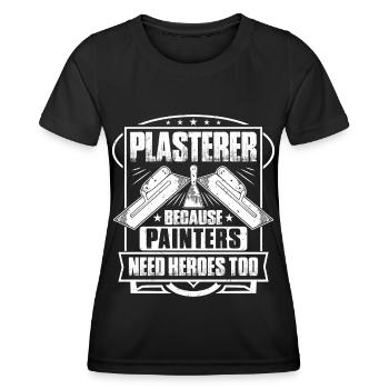 Stuckateur Plasterer Stukkateur Gipser Verputzer - Women's Functional T-Shirt - black - Front - AI Model Female 172 light (172cm)