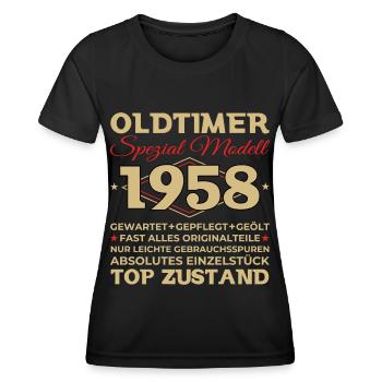 Oldtimer 1958 65. Geburtstag Geschenk Herren - Frauen Funktions-T-Shirt - Schwarz - Vorne - AI Model Female 172 light (172cm)