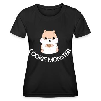 Hamster - T-shirt sport Femme - noir - Devant - AI Model Female 172 light (172cm)