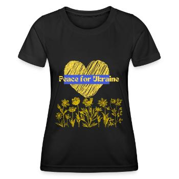Peace for Ukraine Stop War - Frauen Funktions-T-Shirt - Schwarz - Vorne - AI Model Female 172 light (172cm)