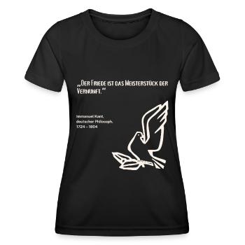 Zitat deutscher Philosoph Frieden - Frauen Funktions-T-Shirt - Schwarz - Vorne - AI Model Female 172 light (172cm)