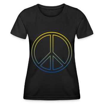 World Peace Symbol Welt Frieden Ukraine Russland - Frauen Funktions-T-Shirt - Schwarz - Vorne - AI Model Female 172 light (172cm)