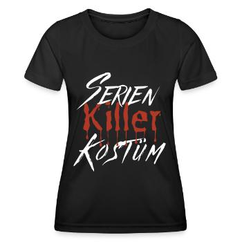 Serien Killer Kostüm Horror Halloween Grusel Fun - Frauen Funktions-T-Shirt - Schwarz - Vorne - AI Model Female 172 light (172cm)