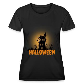 Halloween Creepy Cemetery Moon Witch Vampire - Women's Functional T-Shirt - black - Front - AI Model Female 172 light (172cm)