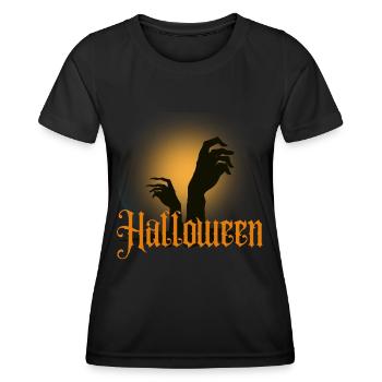 Halloween Creepy Cemetery Moon Witch Vampire - Women's Functional T-Shirt - black - Front - AI Model Female 172 light (172cm)