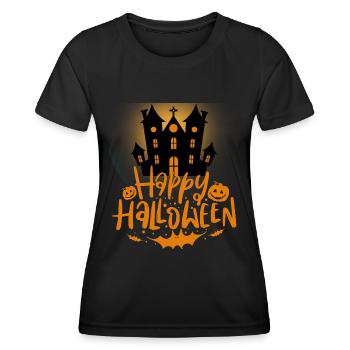Halloween Creepy Cemetery Moon Witch Vampire - Women's Functional T-Shirt - black - Front - AI Model Female 172 light (172cm)