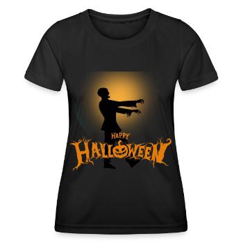 Halloween Creepy Cemetery Moon Witch Vampire - Women's Functional T-Shirt - black - Front - AI Model Female 172 light (172cm)