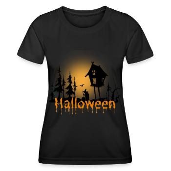 Halloween Creepy Cemetery Moon Witch Vampire - Women's Functional T-Shirt - black - Front - AI Model Female 172 light (172cm)