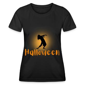 Halloween Creepy Cemetery Moon Witch Vampire - Women's Functional T-Shirt - black - Front - AI Model Female 172 light (172cm)