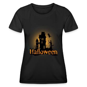 Halloween Creepy Cemetery Moon Witch Vampire - Women's Functional T-Shirt - black - Front - AI Model Female 172 light (172cm)