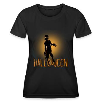 Halloween Creepy Cemetery Moon Witch Vampire - Women's Functional T-Shirt - black - Front - AI Model Female 172 light (172cm)