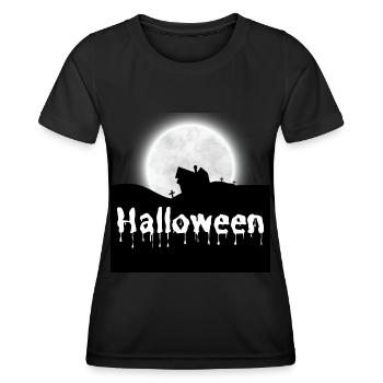 Halloween Creepy Cemetery Moon Witch Vampire - Women's Functional T-Shirt - black - Front - AI Model Female 172 light (172cm)