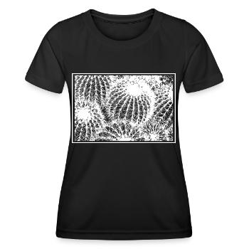 Lace Ferns Silhouette - Frauen Funktions-T-Shirt - Schwarz - Vorne - AI Model Female 172 light (172cm)