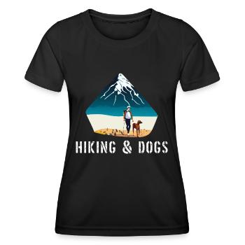 Wandern und Hunde Outdoor Wanderer Haustier Wander - Frauen Funktions-T-Shirt - Schwarz - Vorne - AI Model Female 172 light (172cm)