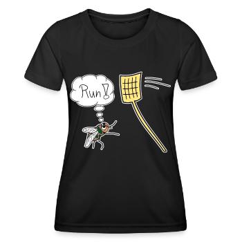 Fly Funny Fly Swatter Funny Vector Nouveau - T-shirt sport Femme - noir - Devant - AI Model Female 172 light (172cm)