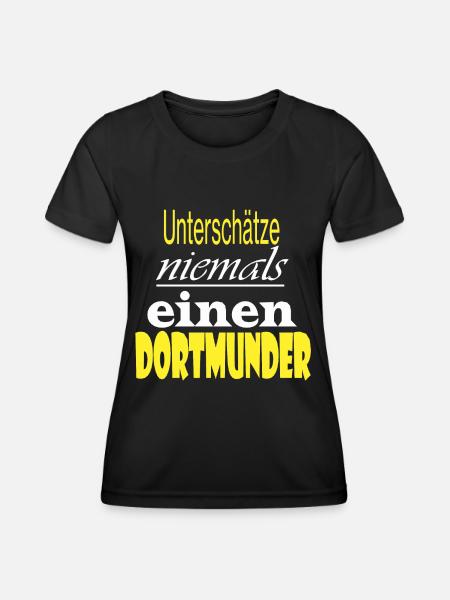 Dortmund - Frauen Funktions-T-Shirt - Schwarz