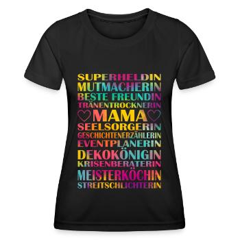 Fête des Mères - T-shirt sport Femme - noir - Devant - AI Model Female 172 light (172cm)
