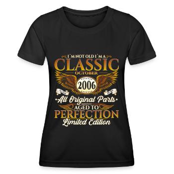 Classic October 2006 16th Birthday Gift - Women's Functional T-Shirt - black - Front - AI Model Female 172 light (172cm)