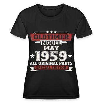 65. Geburtstag Mann Oldtimer Mai Jahrgang 1959 - Frauen Funktions-T-Shirt - Schwarz - Vorne - AI Model Female 172 light (172cm)